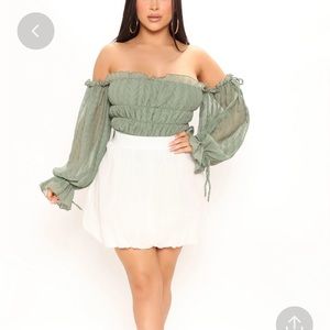 Fashion Nova ruffled off the shoulder bodysuit